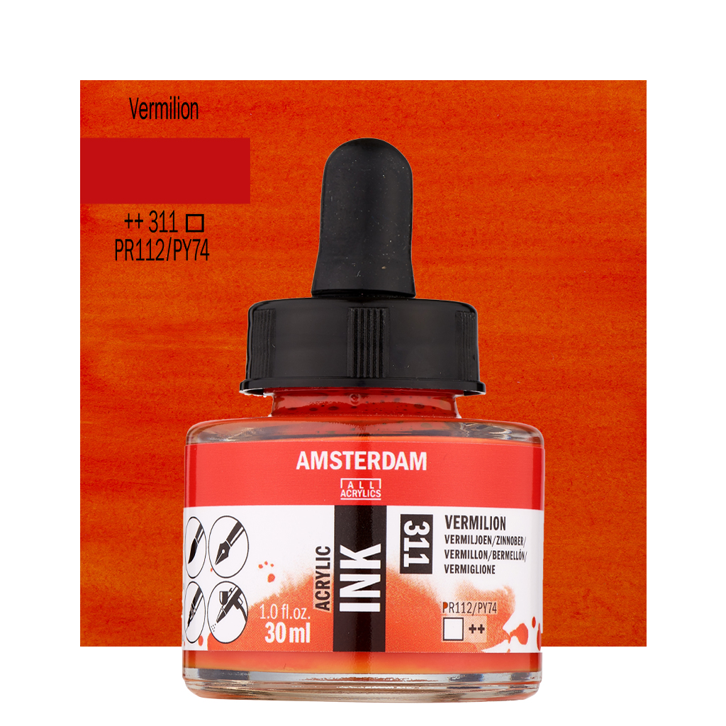 AMSTERDAM ACRYLIC INK 30 ml VERMILION ArtEquipment