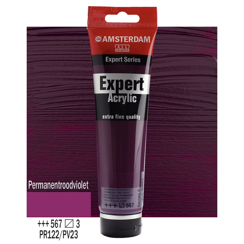 AMSTERDAM EXPERT ACRYLIC 150ml PERMANENT RED VIOLET 567