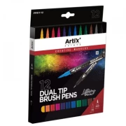 ARTIX DUAL TIP BRUSH PENS 12 KOL