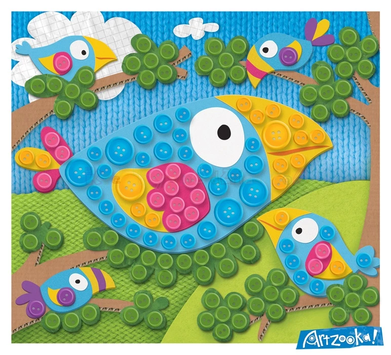 ARTZOOKA Guzikowe Mozaiki - Ptaszki i Żyrafy