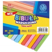 ASTRA BIBUŁA MARSZCZONA 25x200 MIX PASTELOWY 10 kolorów