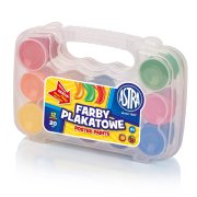 ASTRA Farby plakatowe 12 kolorów x 20 ml w walizce