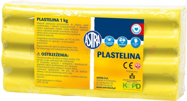 ASTRA plastelina 1 kg - cytrynowa