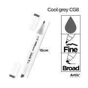 Chromax Marker z podwójną końcówką 114 Cool Grey CG8