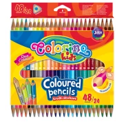 COLORINO Kredki 24/48 kol. dwukolorowe trójkątne