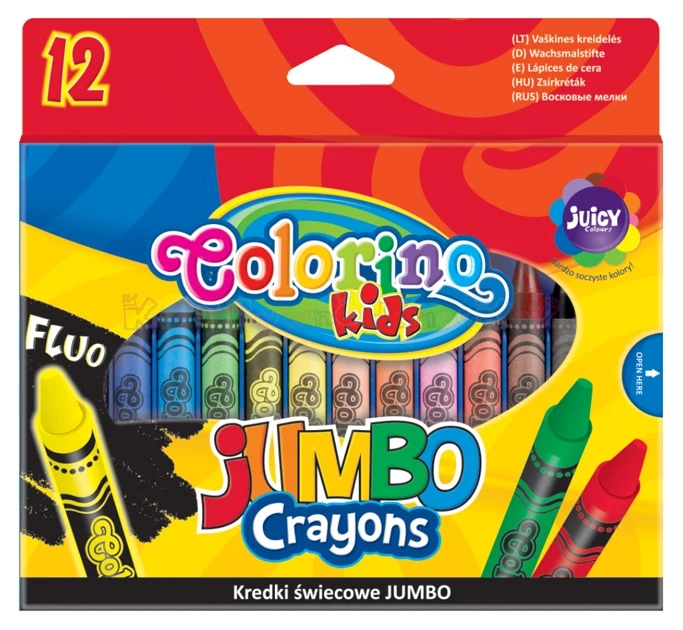 COLORINO - Kredki świecowe Jumbo 12 kolorów