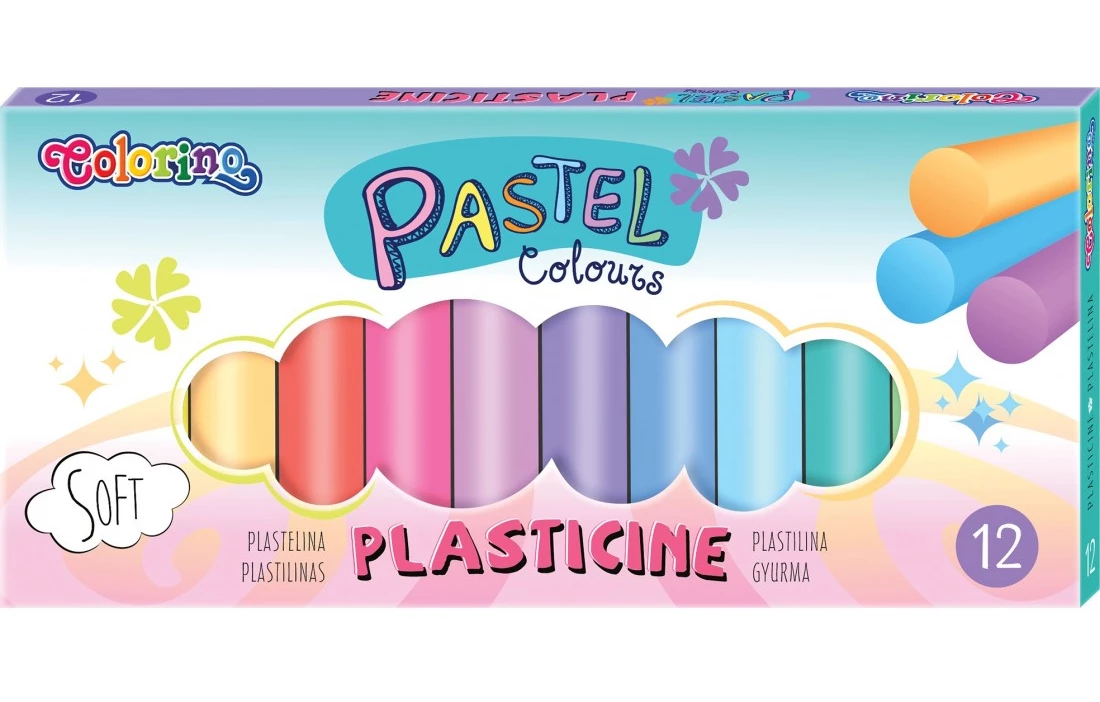 COLORINO Plastelina pastelowa 12 kolorów