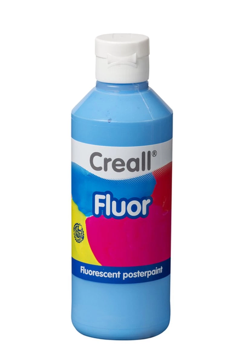 CREALL FLUOR COLOR - farba plakatowa fluorescencyjna 250 ml - niebieska