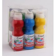 CREALL SPONGY - Farby plakatowe z gąbkowym aplikatorem 6 kol.