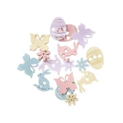 DP CRAFT KSZTAŁTY DREWNIANE WIELKANOC 20SZT PASTEL