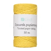 DP CRAFT SZNUREK PAPIEROWY SKRĘCANY ŻÓŁTY 50 G