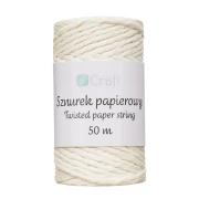 DP CRAFT SZNUREK PAPIEROWY SKRĘCANY CRAFT ECRU 50M