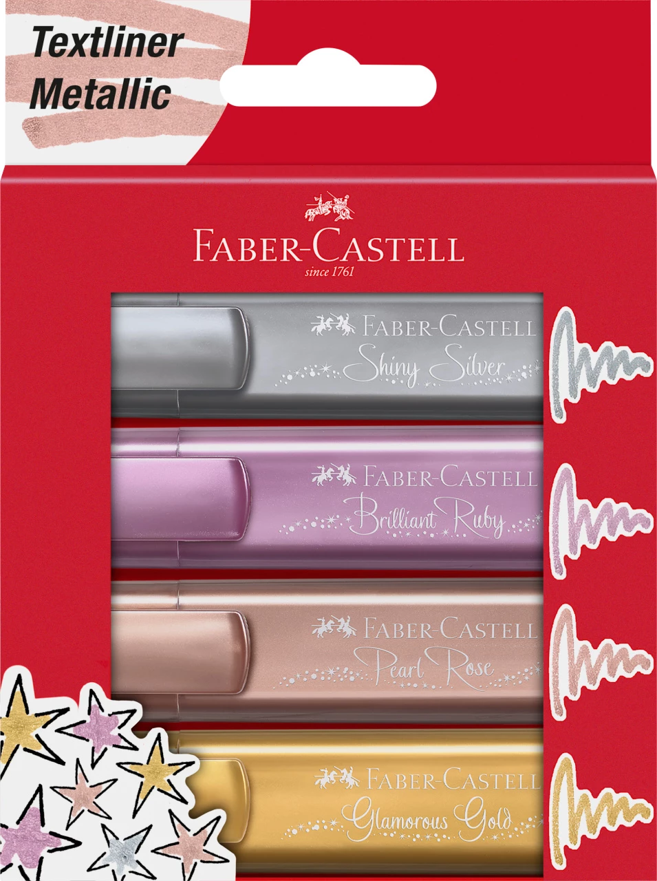 Faber Castel zakreślacze metaliczne komplet 4 kolory