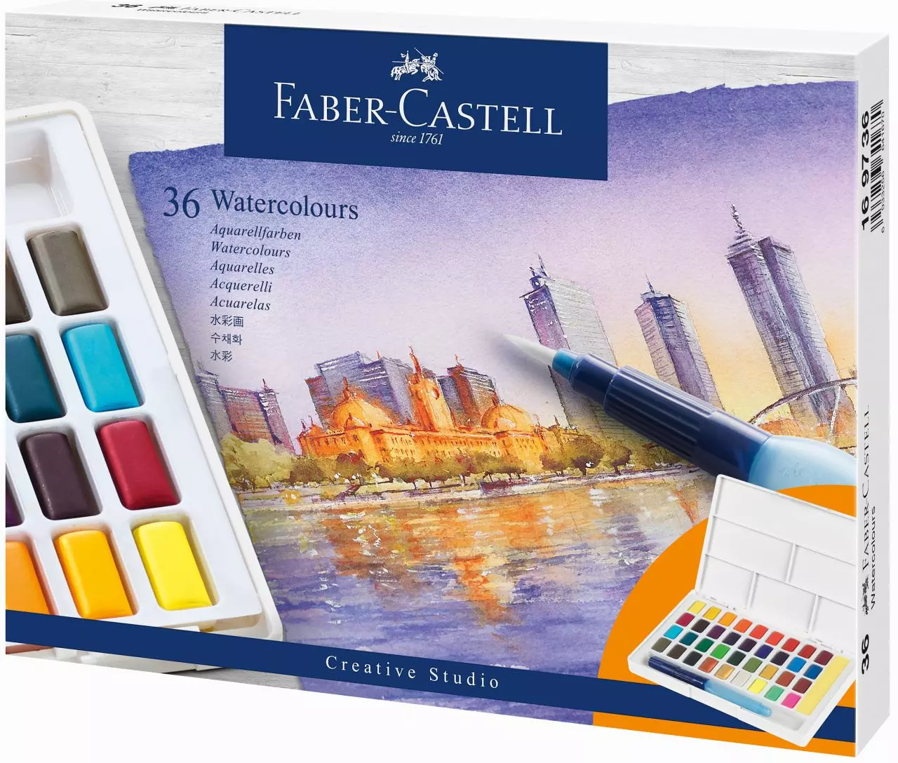 FABER CASTELL FARBY AKWARELOWE 36 KOLORÓW KOSTKA