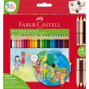 FABER CASTELL KREDKI TRÓJKĄTNE 24 + 3 SZT CHILDREN OF THE WORLD