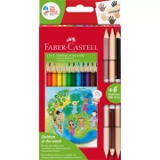 FABER CASTELL KREDKI TRÓJKĄTNE 12 + 3 SZT CHILDREN OF THE WORLD