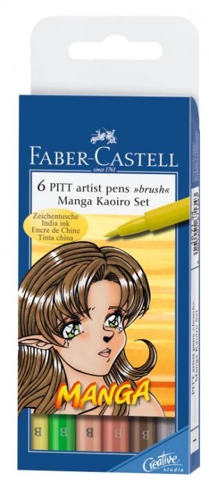 Faber-Castell Pitt Artist Pens MANGA kaoiro SET - 6 kol.