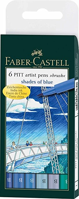 Faber-Castell Pitt Artist Pens SHADES OF BLUE SET - 6 kol.
