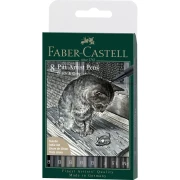 FABER-CASTELL PITT ARTIST PEN B GREY & BLACK 8 SZT