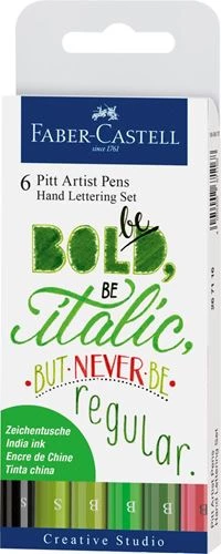 FABER-CASTELL Pitt Hand Lettering 6 szt Green