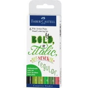 FABER-CASTELL Pitt Hand Lettering 6 szt Green