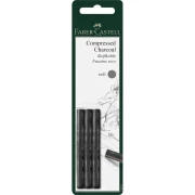 FABER-CASTELL PITT MONOCHROME GRAFIT WĘGIEL PRASOWANY SOFT 3 SZT