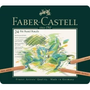 FABER CASTELL PITT PASTEL PENCILS 24 KOL. OPAKOWANIE METALOWE