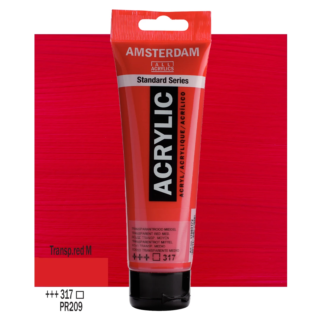 Acrylic Standard 120 ml. Medium Transparent Red | Amsterdam