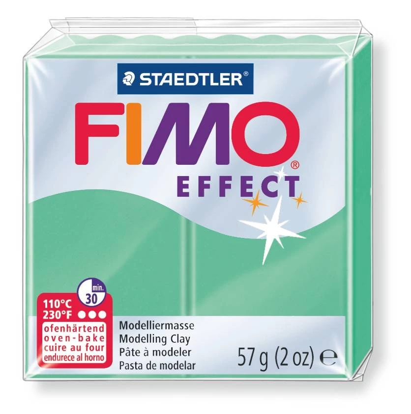 FIMO Effect 57 g - zielony jadeit transp.-perłowy