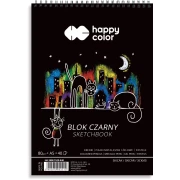 HAPPY COLOR BLOK CZARNY NA SPIRALI A5, 40 ARK. 80g