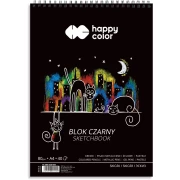 HAPPY COLOR BLOK CZARNY NA SPIRALI A4, 40 ARK. 80G