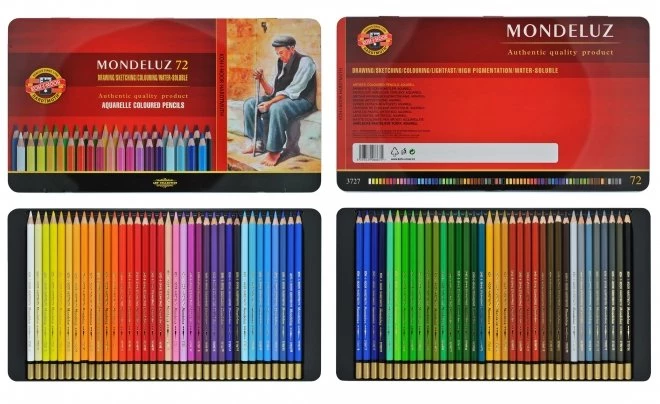 Koh-I-Noor Mondeluz - Kredki Akwarelowe 72 kolorów w metalowym pudełku