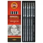 KOH-I-NOOR Ołówki PROGRESSO 8B, 6B, 4B, 2B, HB, AQUARELL 4B