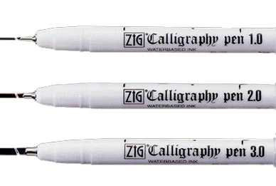 KURETAKE ZIG CALLIGRAPHY 1,2,3 MM - 3 SZT. Cienkopisy do kaligrafii