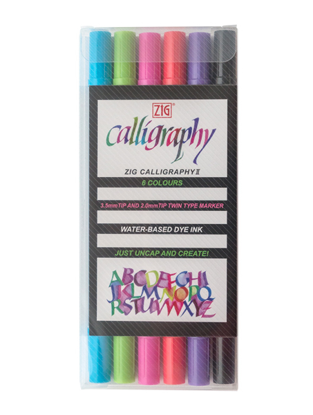 Kuretake A To ZIG Calligraphy Starter Kit - Pens, Practice Notebook & Handbook For Beginners (Made In Japan)