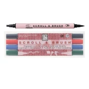 KURETAKE ZIG Scroll & Brush 4 col. set