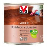 V33 Lakier do mebli bezbarwny satynowy 0,25 l.