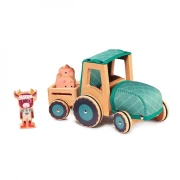 LILLIPUTIENS DREWNIANY TRAKTOR Z PRZYCZEPĄ I 2 ŚWINKAMI KRÓWKA ROSALIE