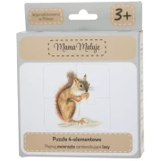 MAMA MALUJE PUZZLE 4-ELEMENTOWE ZWIERZĘTA LEŚNE