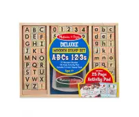 MELISSA & DOUG DREWNIANE STEMPELKI ABC 123