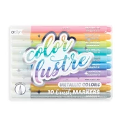 OOLY COLOR LUSTRE - 10 BRUSH MARKER. METAL. PASTEL