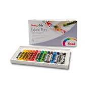 PENTEL FABRIC FUN - zestaw pastele 15 kol + długopis żelowy do tkanin