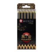 SAKURA PIGMA BLACK & GOLD EDITION YEAR OF SAKURA ZESTAW 6 SZT.