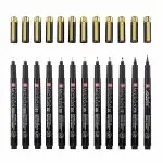 Pigma Micron - Black & Gold Edition - Set of 10 pens & 1 brush pen & 1 PN