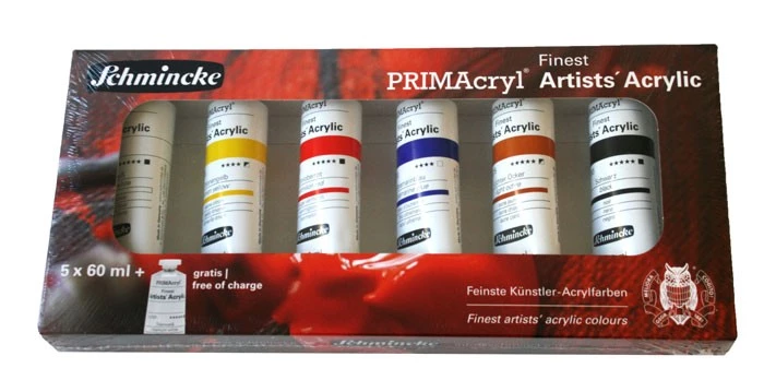 SCHMINCKE PRIMACRYL ARTIST Farby akrylowe zestaw 5x60 ml + 1 Gratis
