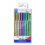 STAEDTLER Markery metaliczne zestaw 6 kolorów + liner 