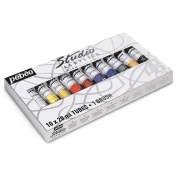 PEBEO STUDIO ACRYLIC HV PACK 10x20ML + PĘDZEL