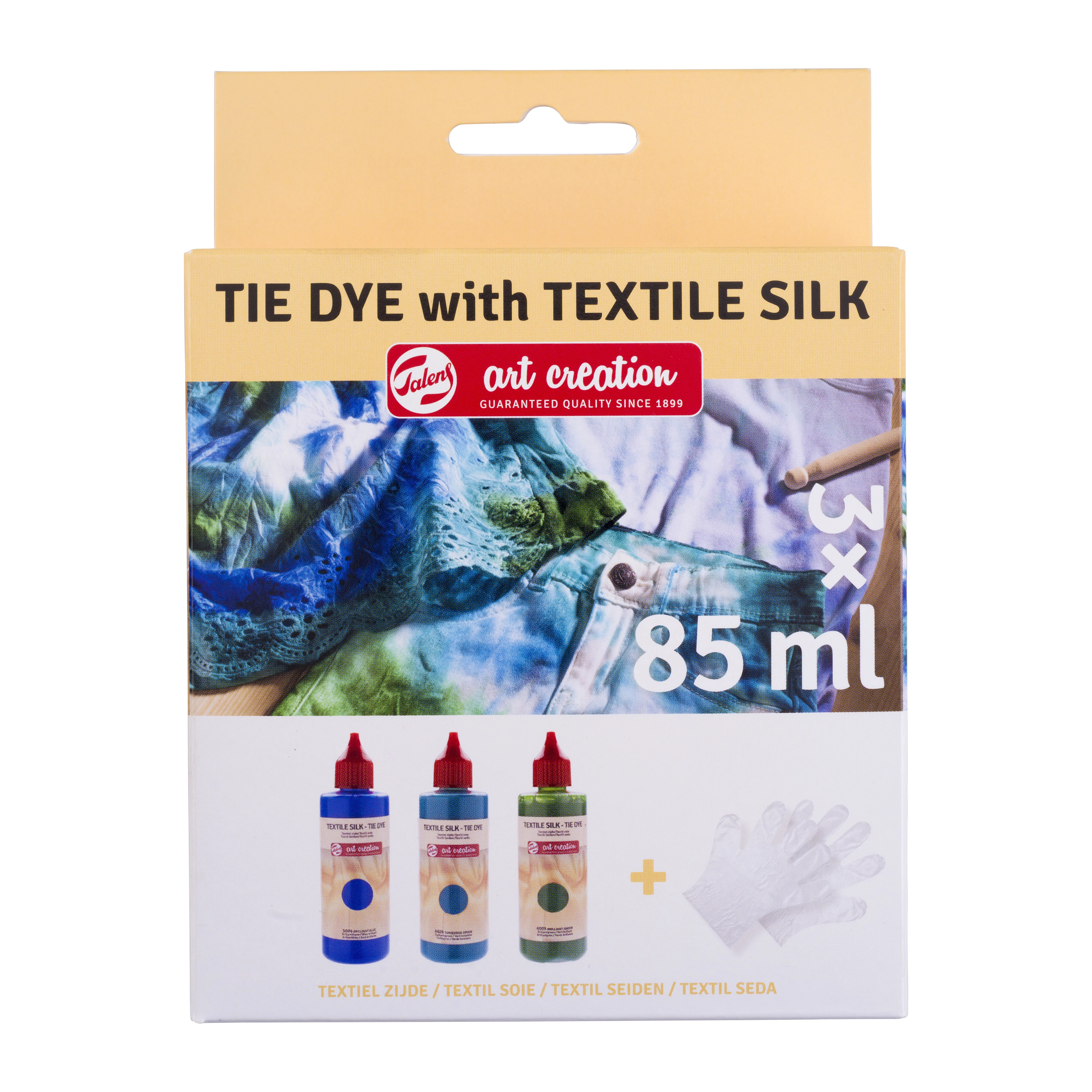 Talens ArtCreation Tie Dye - farby do tkanin i jedwabiu zestaw niebieski 3x85 ml