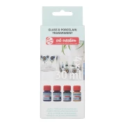 TALENS GLASS & PORCELAIN SET 4x30 ml. BLUES