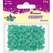 TITANUM Cekiny 7mm, 10g - pasiaste biało-turkusowe